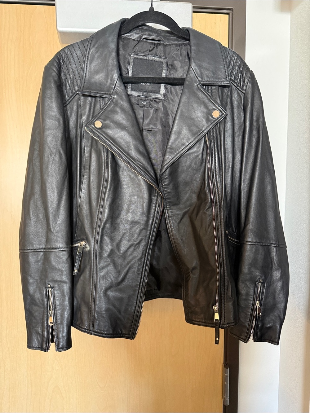 River Island Black Leather Biker Jacket